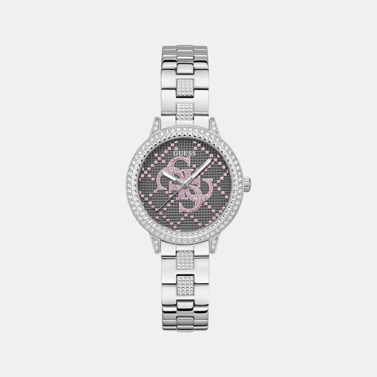 Trend Women Quartz Silver Dial Analog Stainless Steel Watch GW0944L1