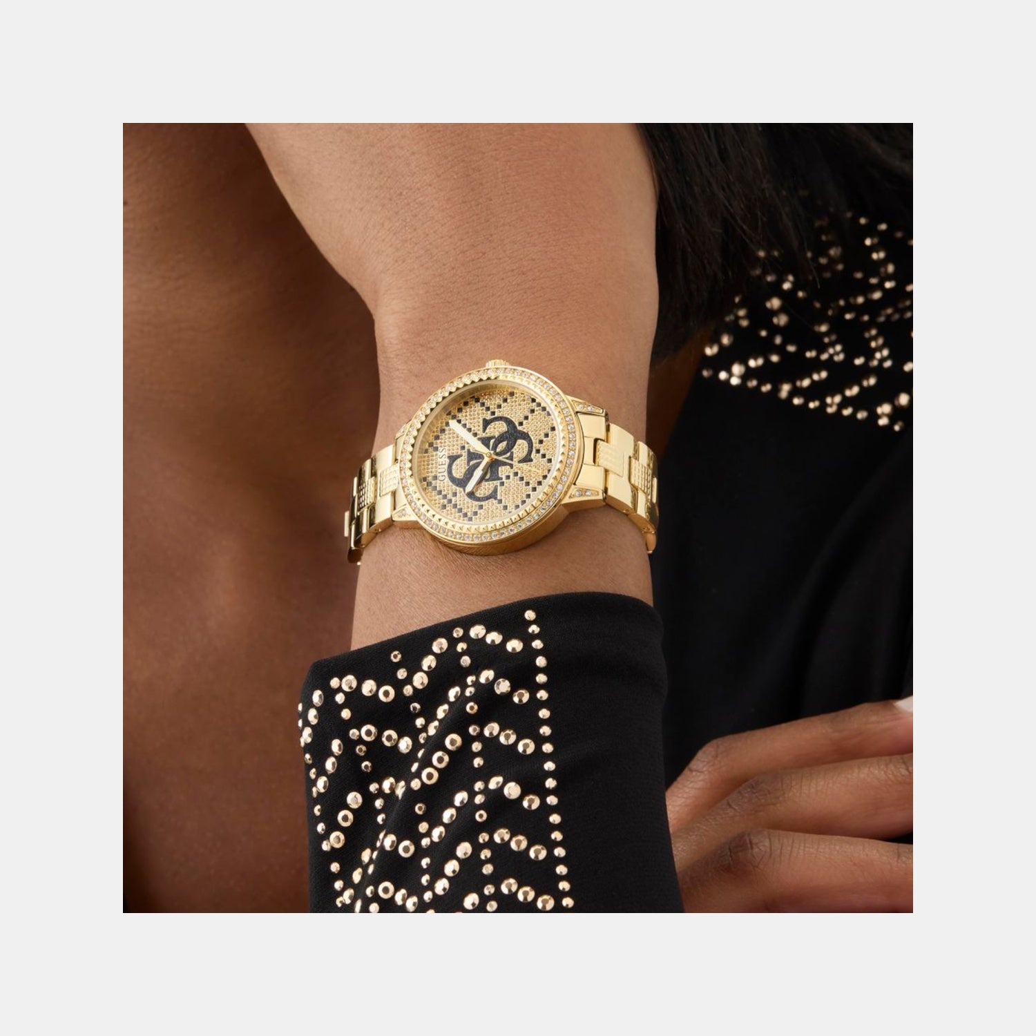 Trend Women Quartz Champagne Dial Analog Stainless Steel Watch GW0944L2