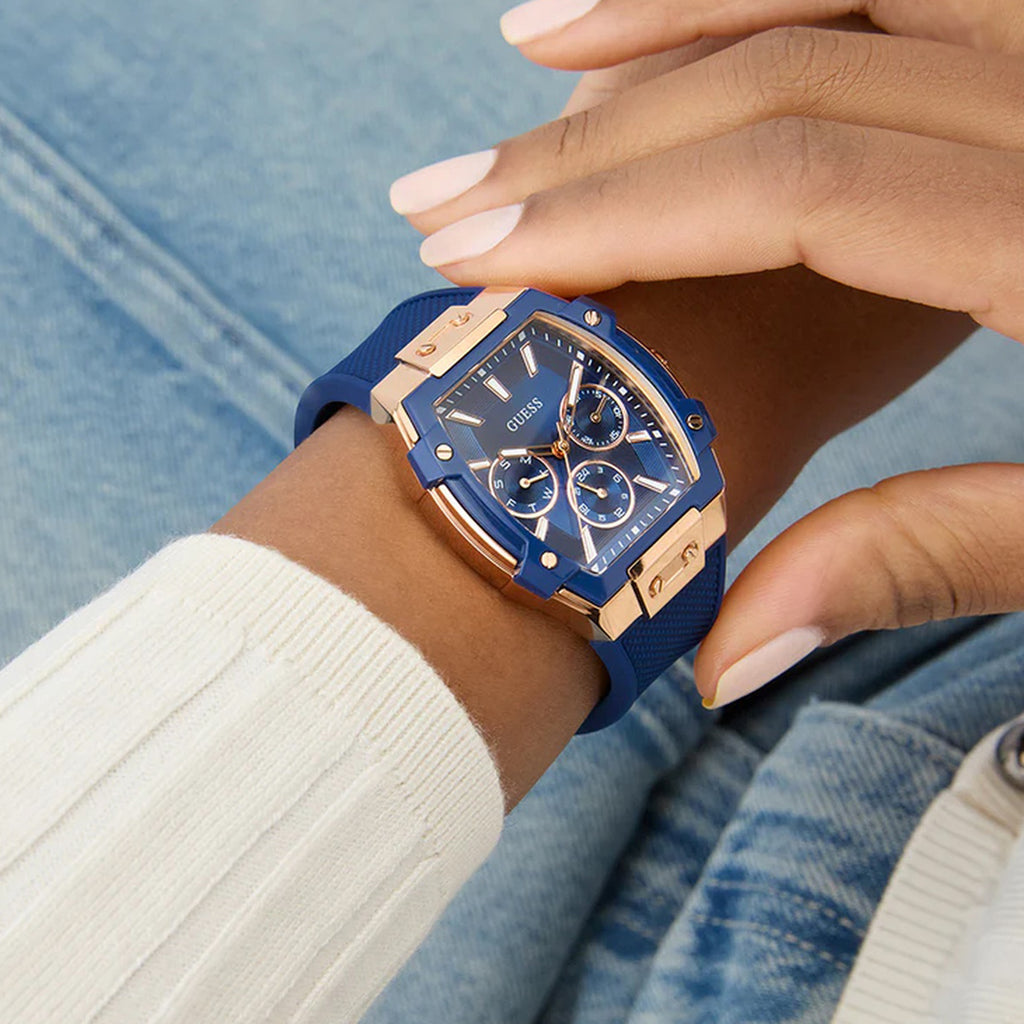 Phoenix Women Quartz Blue Dial Multi-Function Silicone Watch GW0945L4