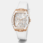 Women Quartz White Dial Multi-Function Silicone Watch GW0945L6
