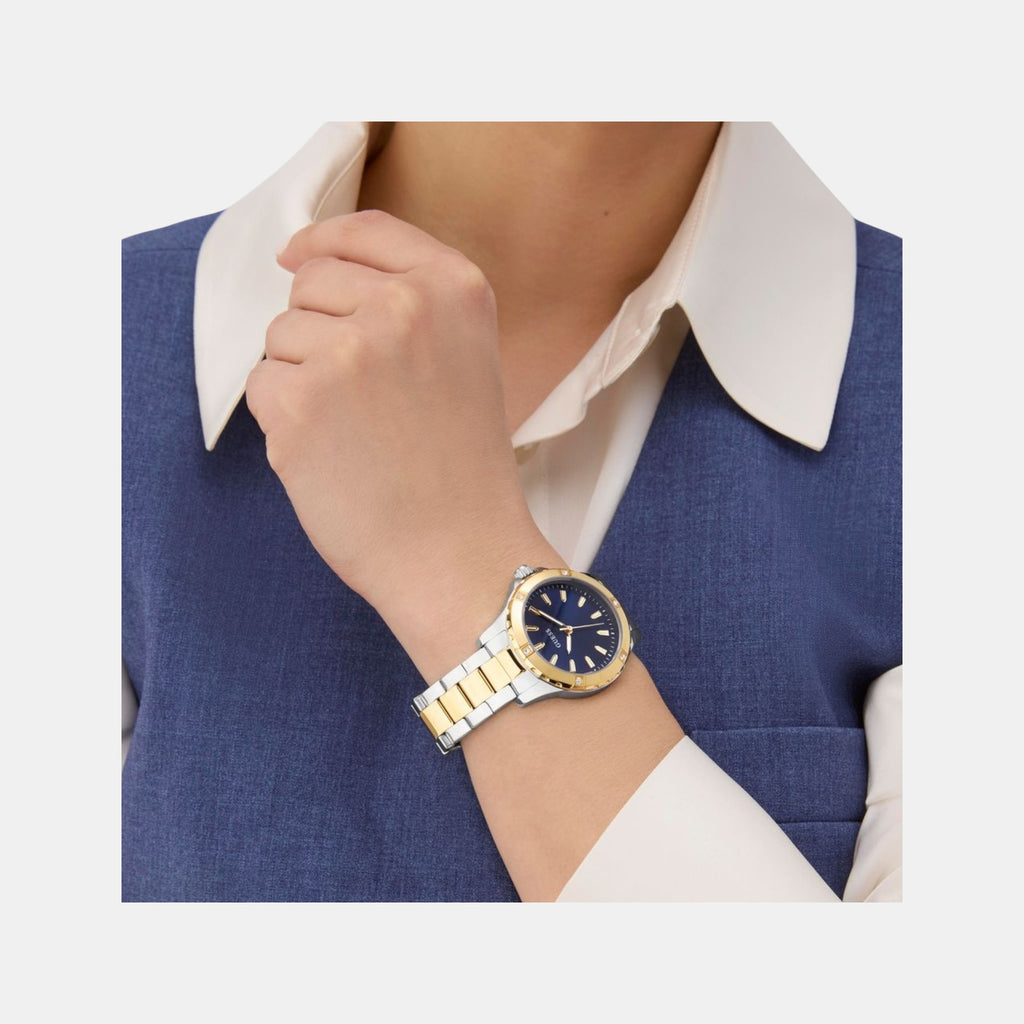 Mist Women Quartz Blue Dial Analog Stainless Steel Watch GW0948L3