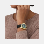 Mist Women Quartz Green Dial Analog Silicone Watch GW0949L2