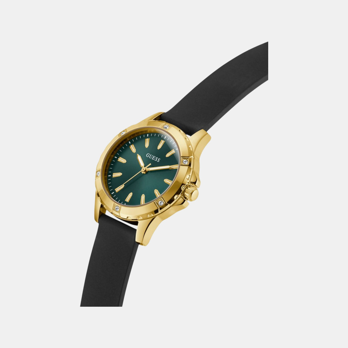 Gs Mist Women Quartz Green Dial Analog Silicone Watch Gw0949L2