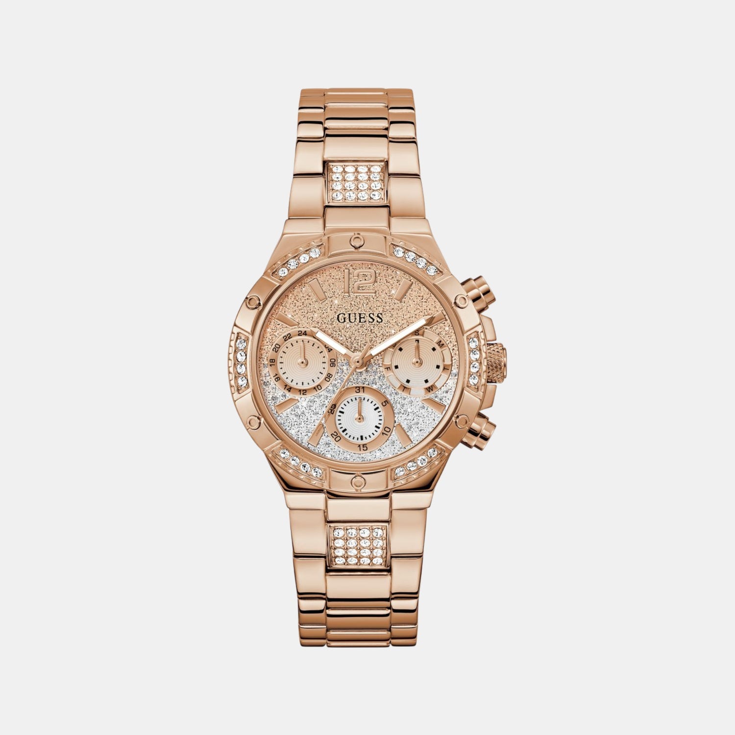 Harlow Women Quartz Ombre Dial Multi-Function Stainless Steel Watch GW