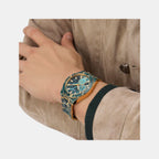 Flash Men Quartz Green Dial Multi-Function Stainless Steel Watch GW0953G1