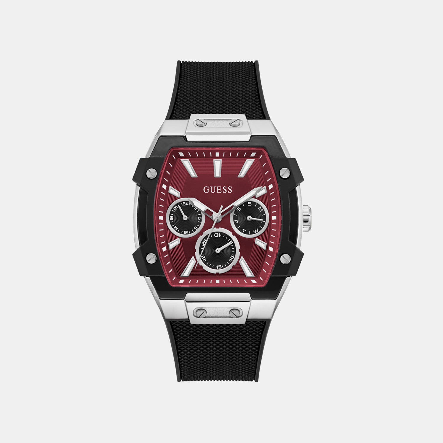 Men Quartz Red Dial Multi-Function Silicone Watch GW0956G1