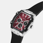 Men Quartz Red Dial Multi-Function Silicone Watch GW0956G1