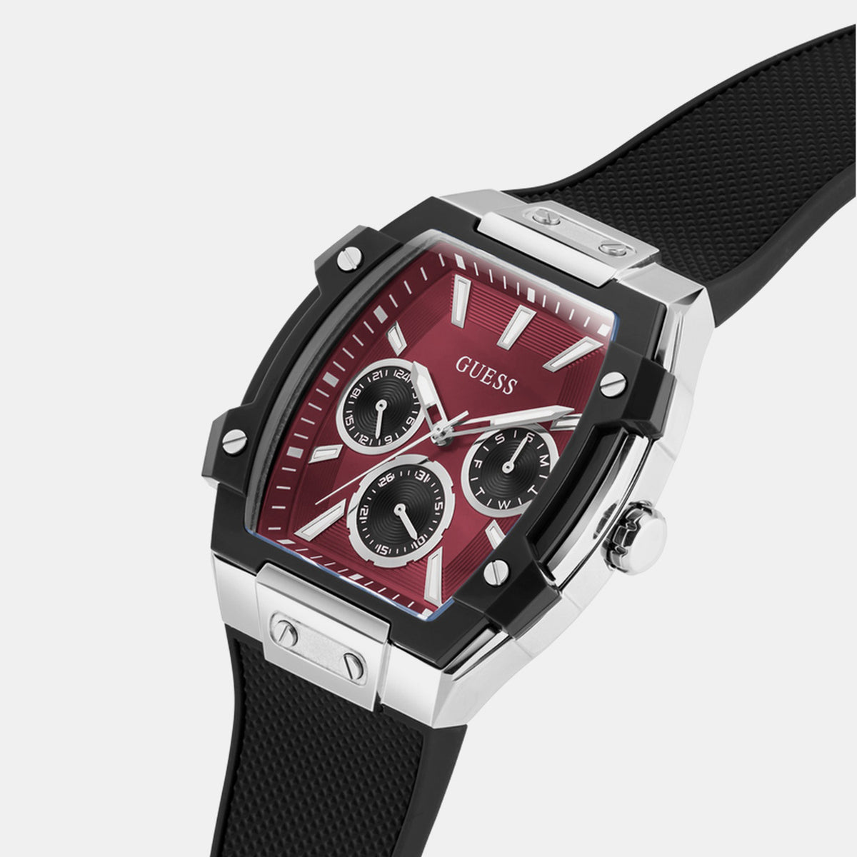 Gt Phoenix Men Quartz Burgundy Dial Multi-Function Silicone Watch Gw0956G1