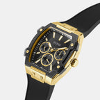 Men Quartz Black Dial Multi-Function Silicone Watch GW0956G2