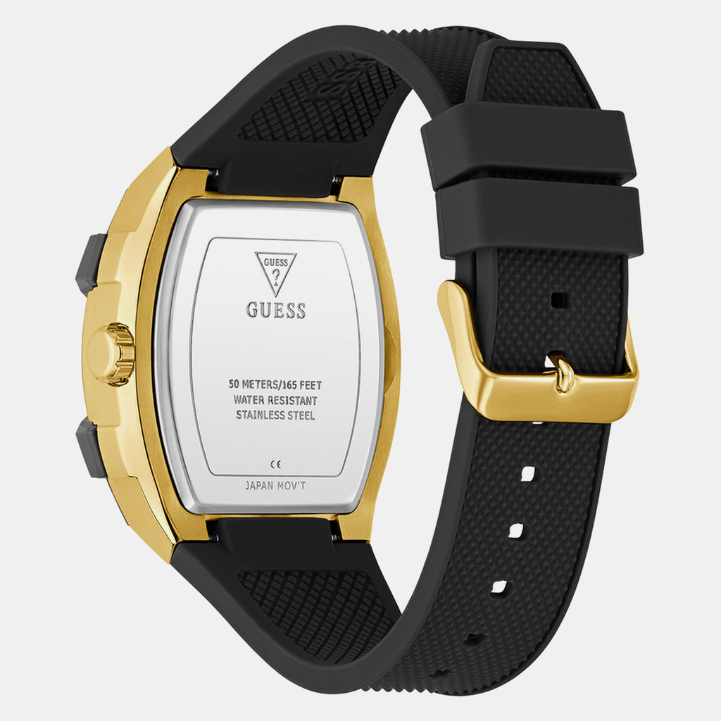 Men Quartz Black Dial Multi-Function Silicone Watch GW0956G2