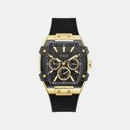 Men Quartz Black Dial Multi-Function Silicone Watch GW0956G2