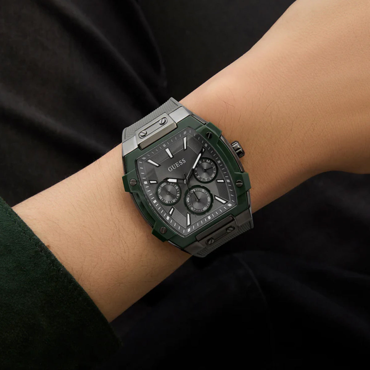 Gt Phoenix Men Quartz Black Dial Multi-Function Silicone Watch Gw0956G3