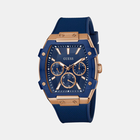 Phoenix Men Quartz Blue Dial Multi-Function Silicone Watch GW0956G4