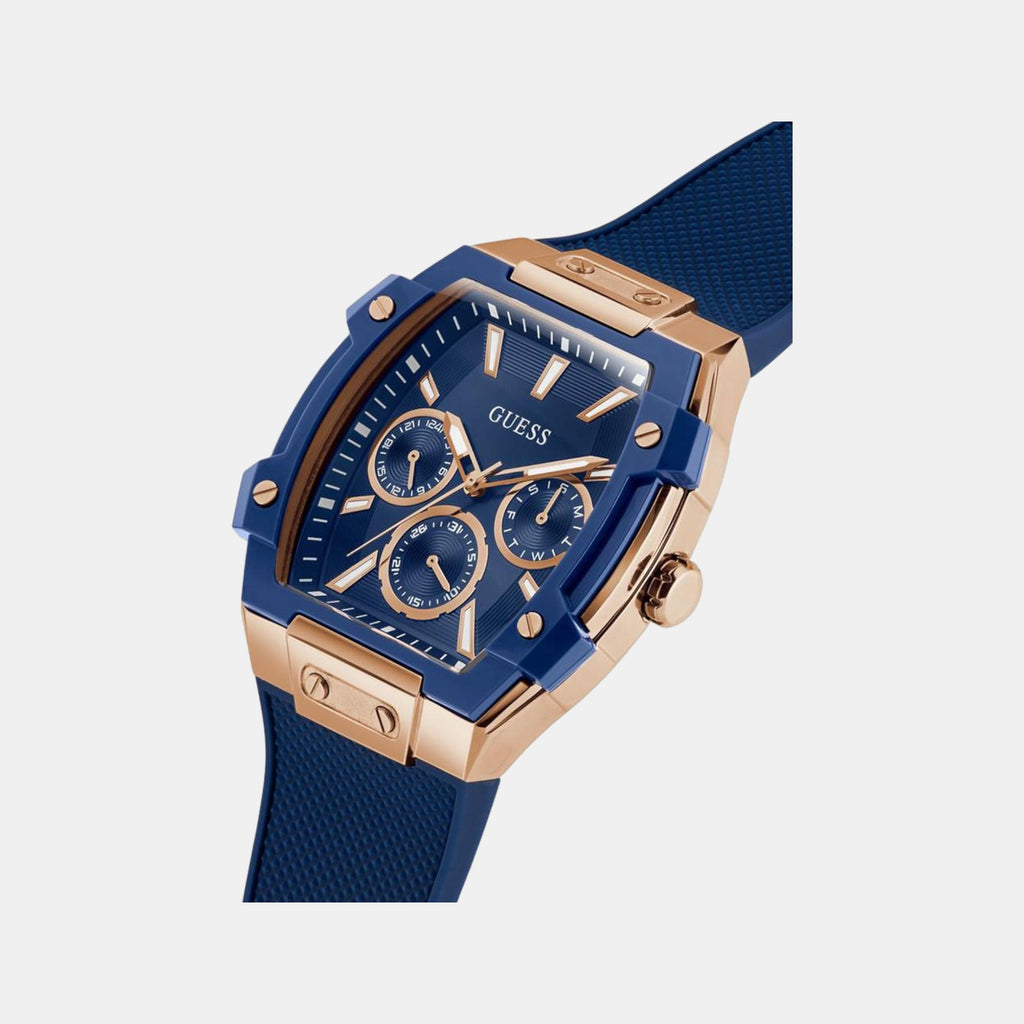 Phoenix Men Quartz Blue Dial Multi-Function Silicone Watch GW0956G4