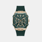 Men Quartz Green Dial Chronograph Silicone Watch GW0956G6