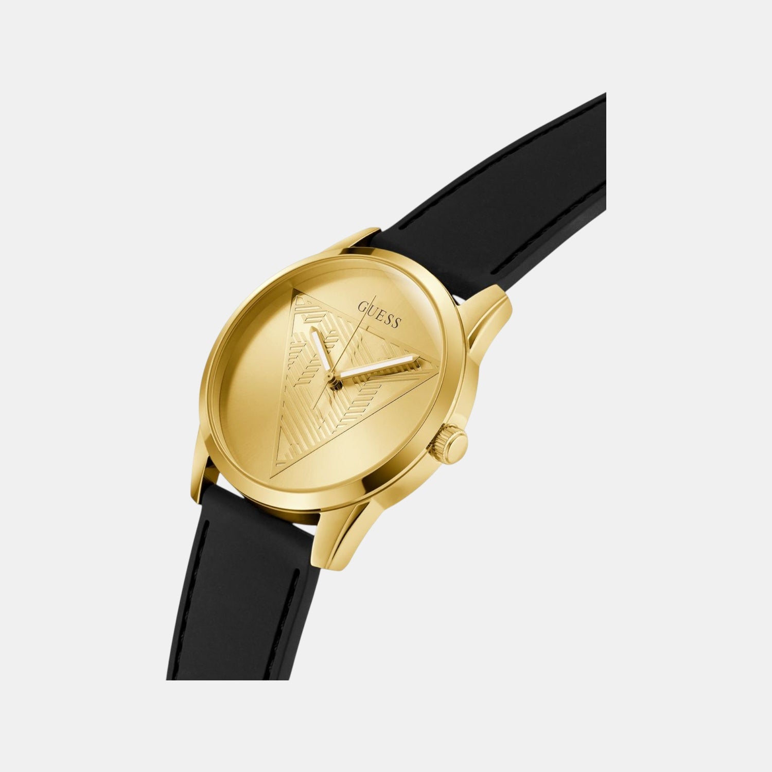 Clark Men Quartz Champagne Dial Analog Silicone Watch GW0957G2