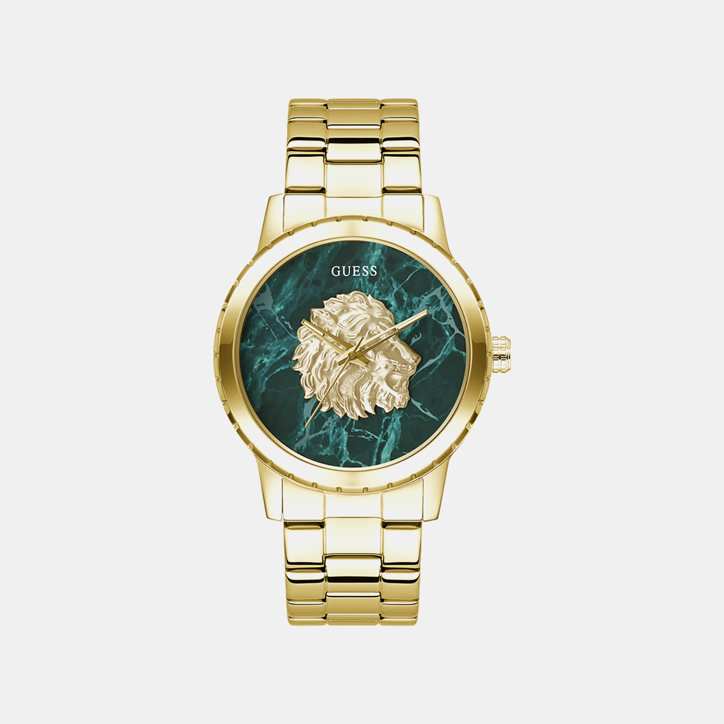 Men Quartz Green Dial Analog Stainless Steel Watch GW0958G2
