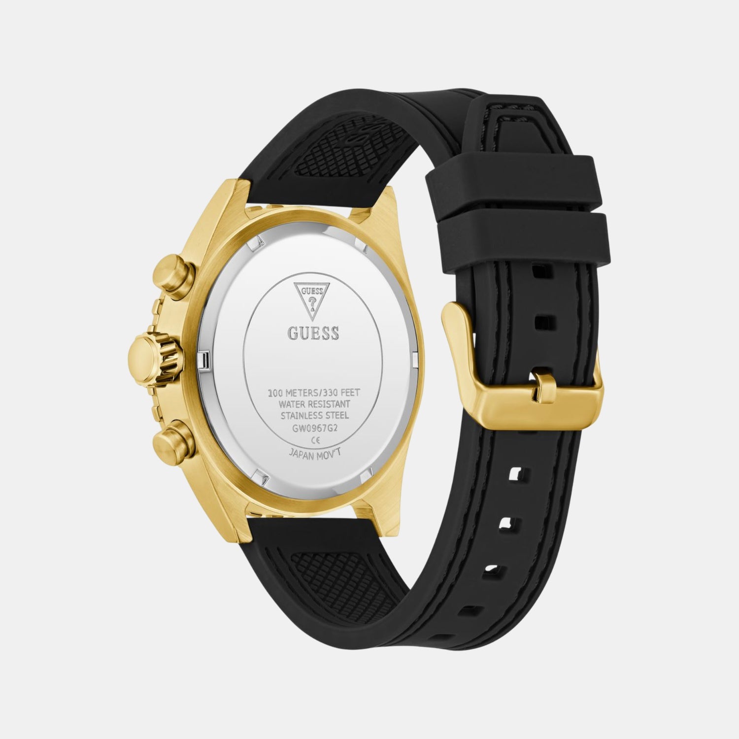 Sport Men Quartz Green Dial Chronograph Silicone Watch GW0967G2