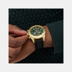 Sport Men Quartz Green Dial Chronograph Silicone Watch GW0967G2