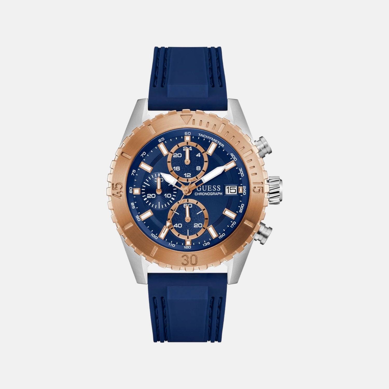 Sport Men Quartz Blue Dial Chronograph Silicone Watch GW0967G4