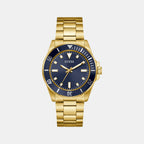 Cliff Men Quartz Blue Dial Analog Stainless Steel Watch GW0968G2