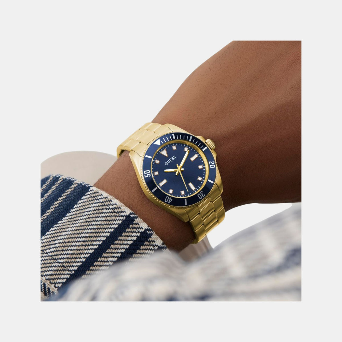 Gs Cliff Men Quartz Blue Dial Analog Stainless Steel Watch Gw0968G2