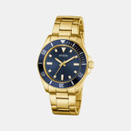 Cliff Men Quartz Blue Dial Analog Stainless Steel Watch GW0968G2