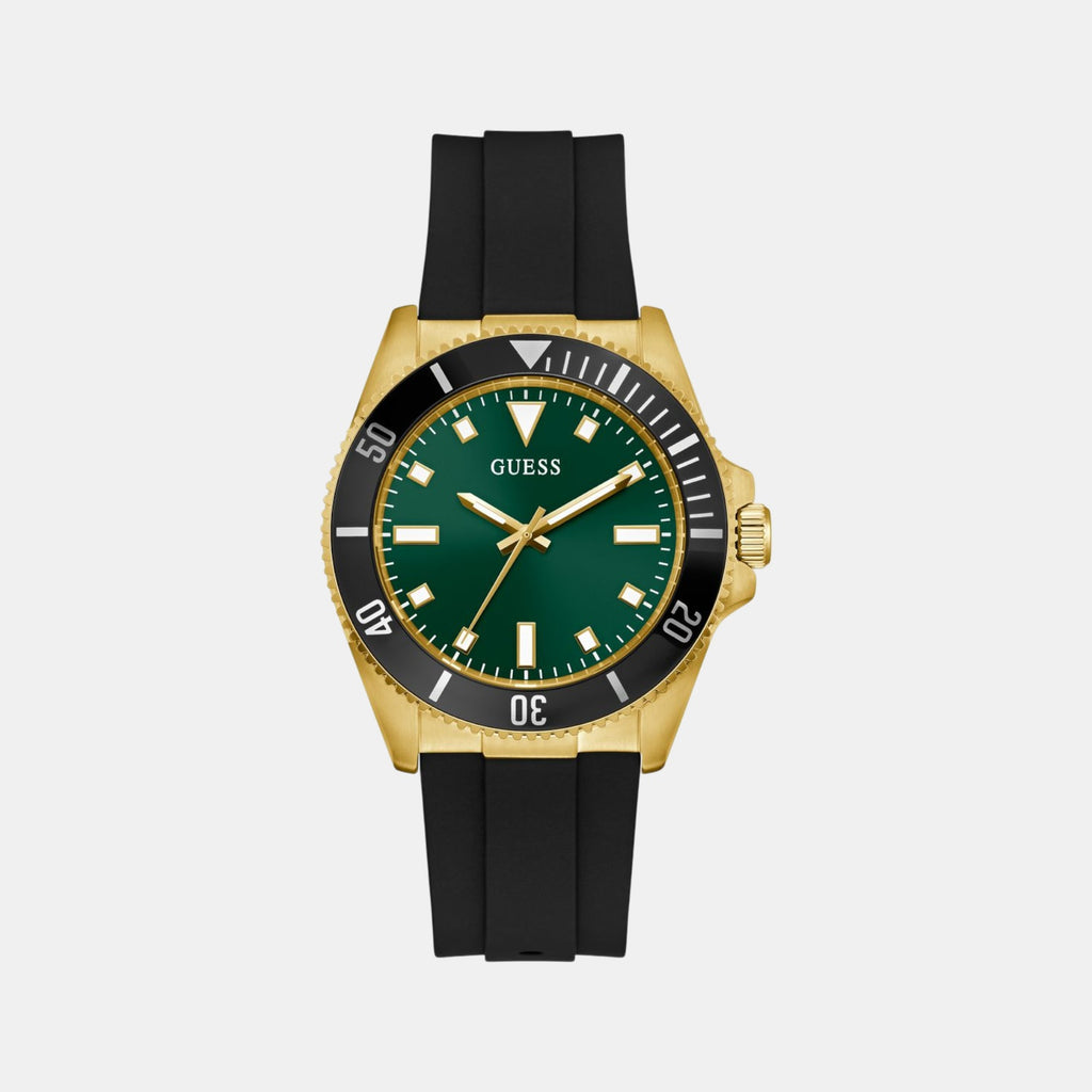 Guess Sport Men Quartz Green Dial Analog Silicone Watch GW0969G2