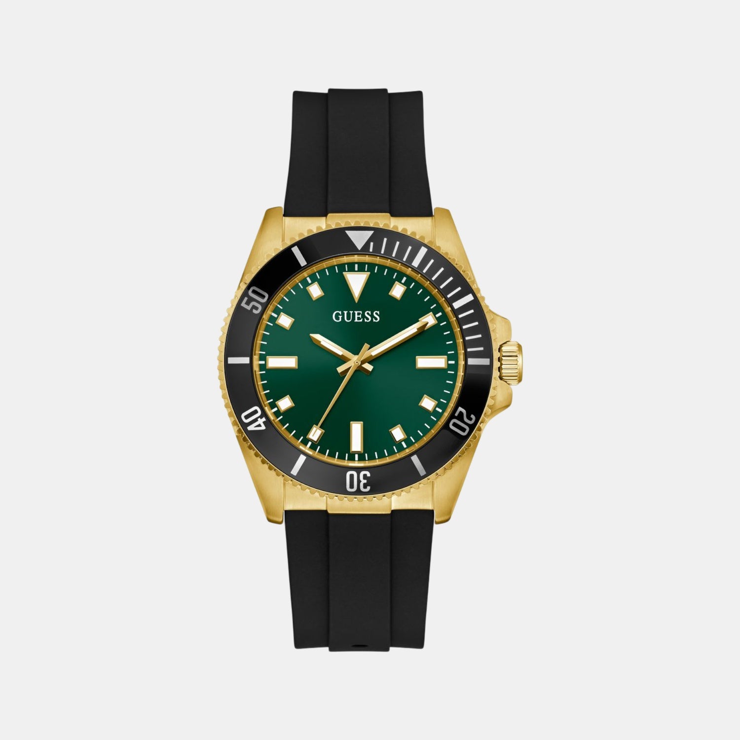 Sport Men Quartz Green Dial Analog Silicone Watch GW0969G2