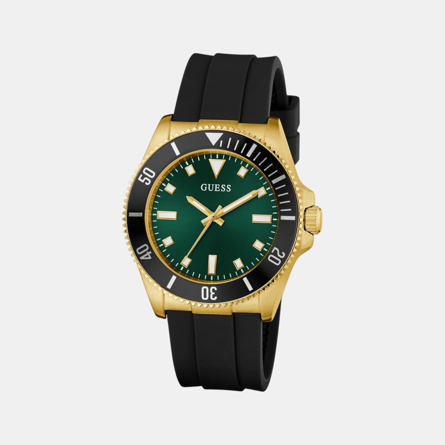 Sport Men Quartz Green Dial Analog Silicone Watch GW0969G2