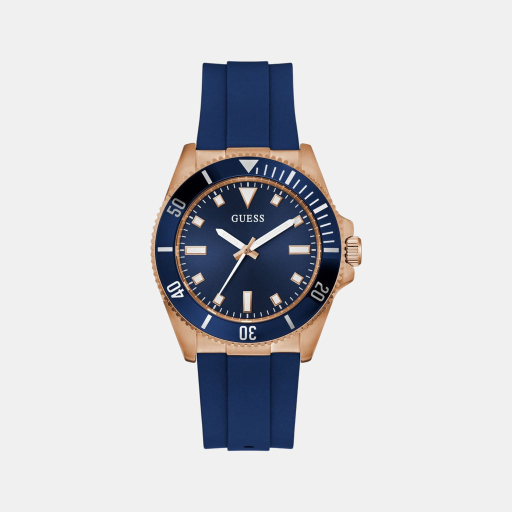 Guess Sport Men Quartz Blue Dial Analog Silicone Watch GW0969G3