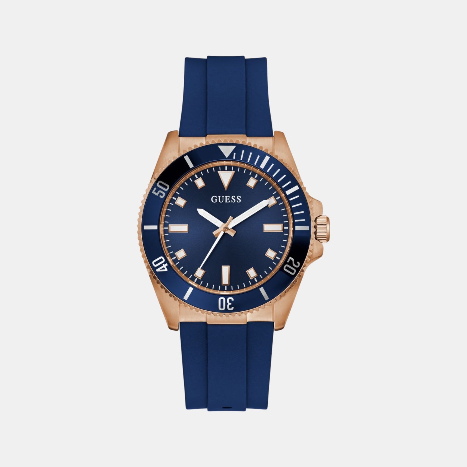 Sport Men Quartz Blue Dial Analog Silicone Watch GW0969G3