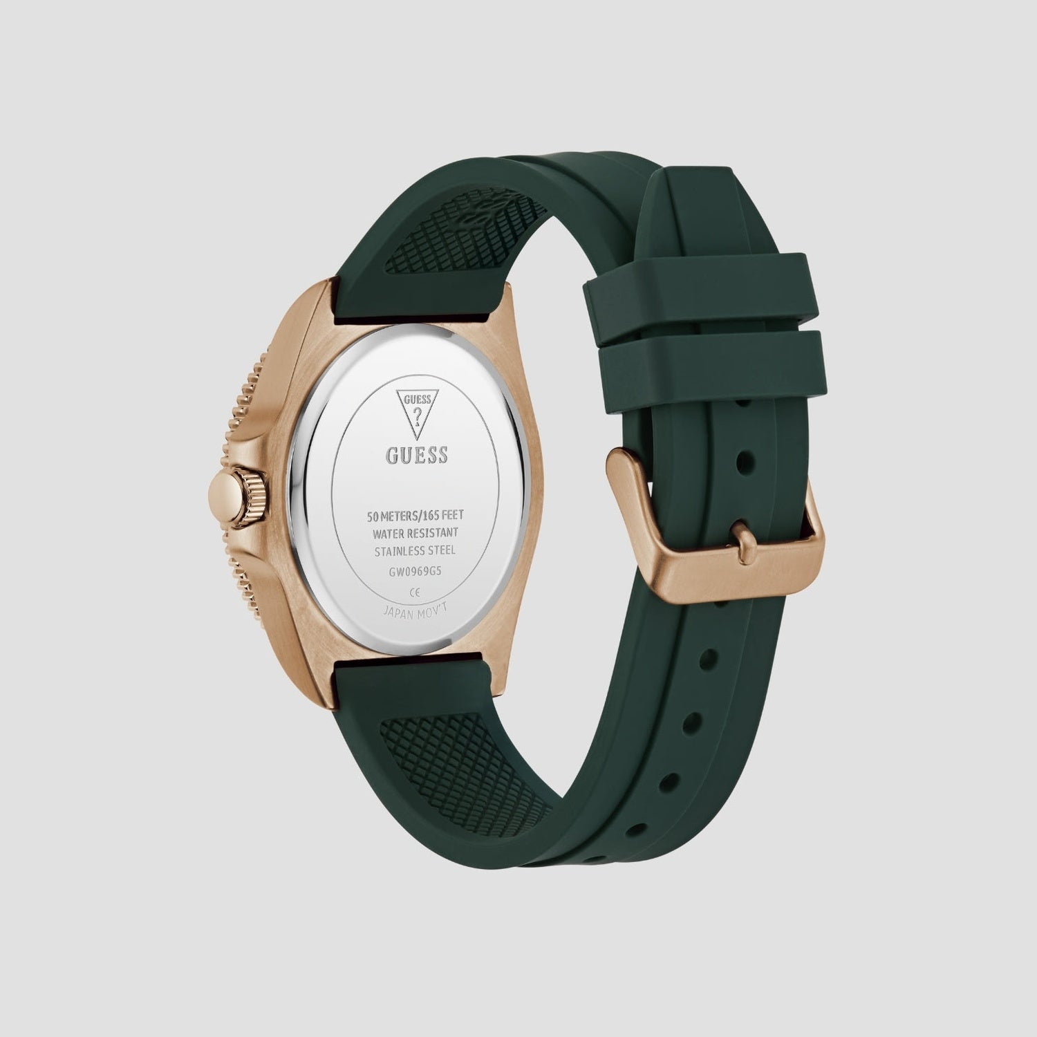 Men Quartz Green Dial Analog Silicone Watch GW0969G5