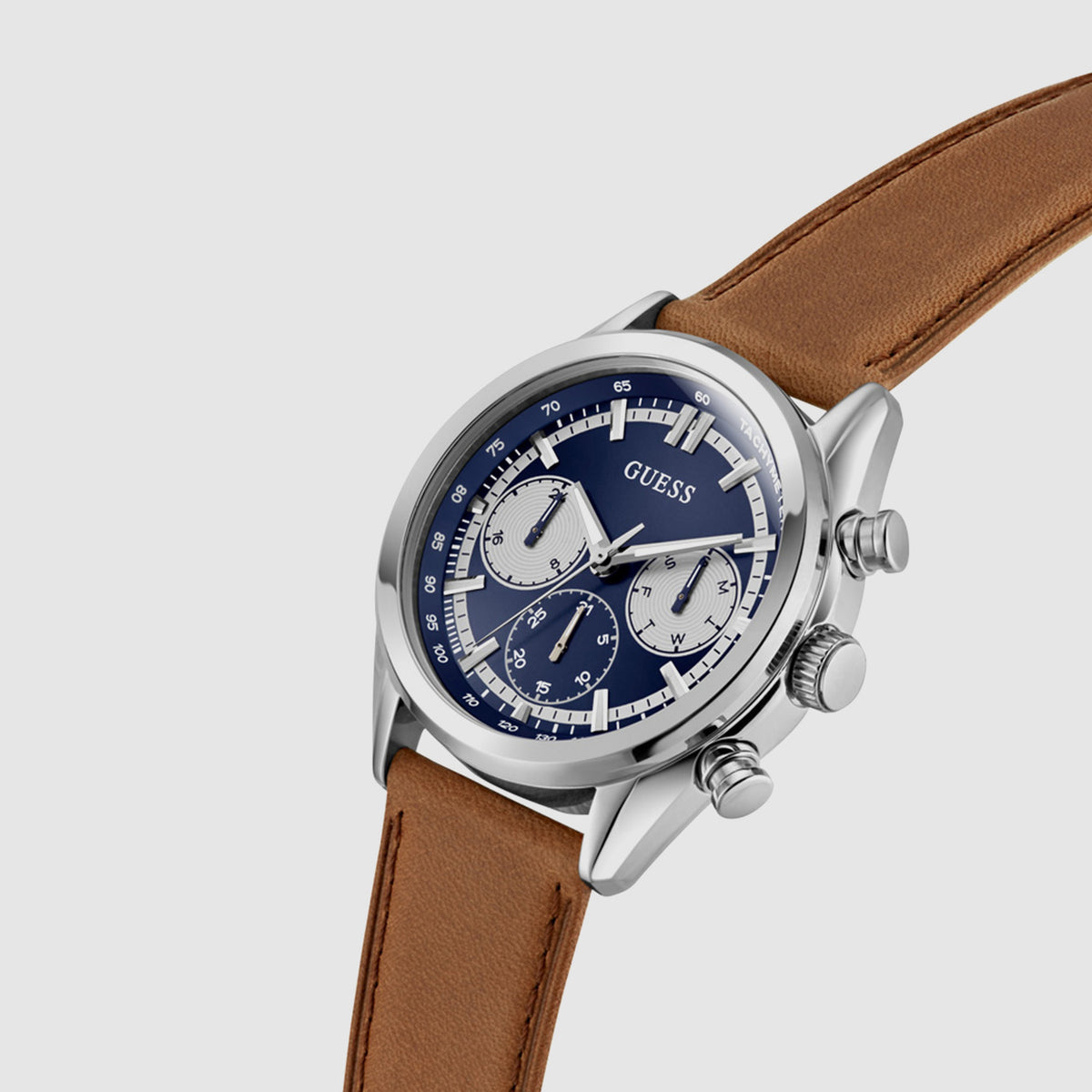 Gd Dawson Men Quartz Blue Dial Multi-Function Leather Watch Gw0972G1