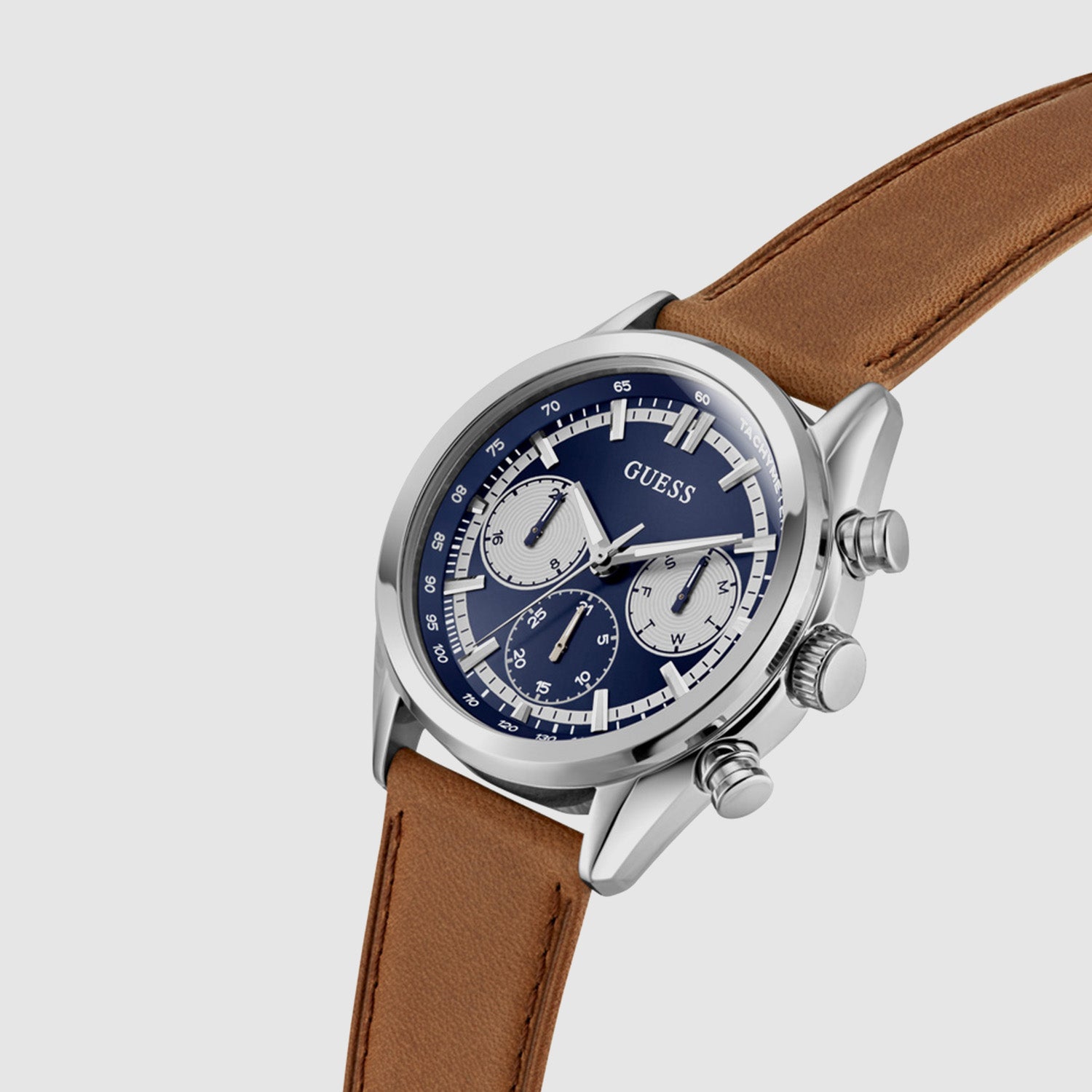 Men Quartz Blue Dial Chronograph Leather Watch GW0972G1