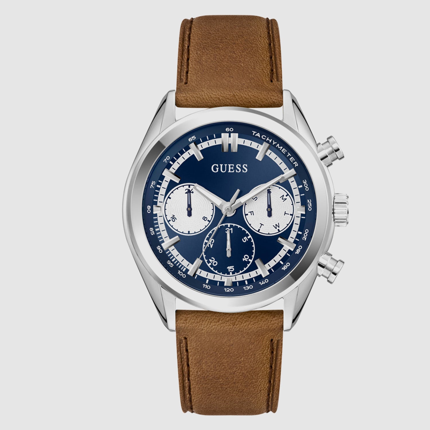 Men Quartz Blue Dial Chronograph Leather Watch GW0972G1