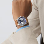 Men Quartz Blue Dial Chronograph Leather Watch GW0972G1