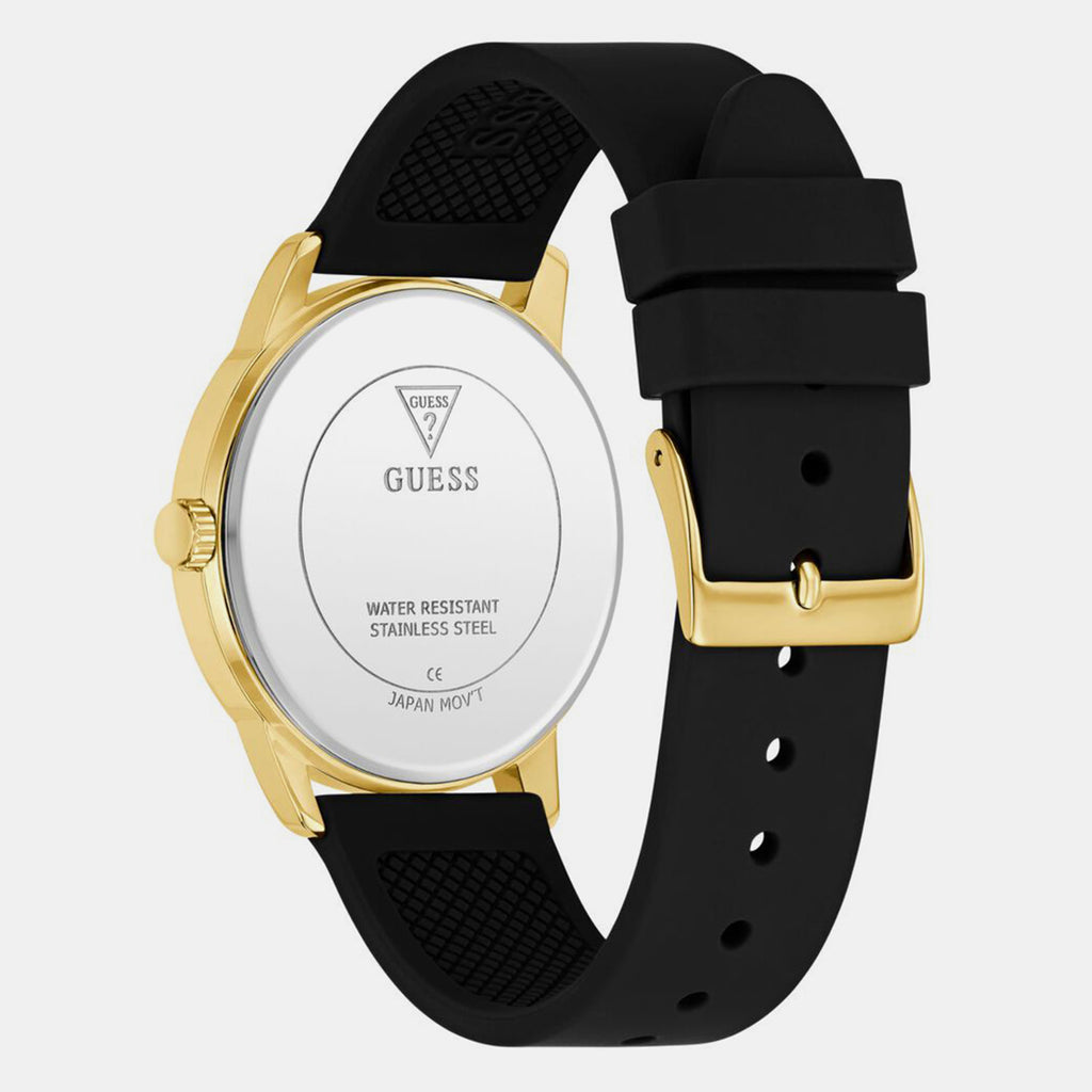 Men Quartz Black Dial Analog Silicone Watch GW0973G2