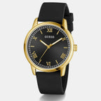 Men Quartz Black Dial Analog Silicone Watch GW0973G2