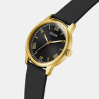 Men Quartz Black Dial Analog Silicone Watch GW0973G2