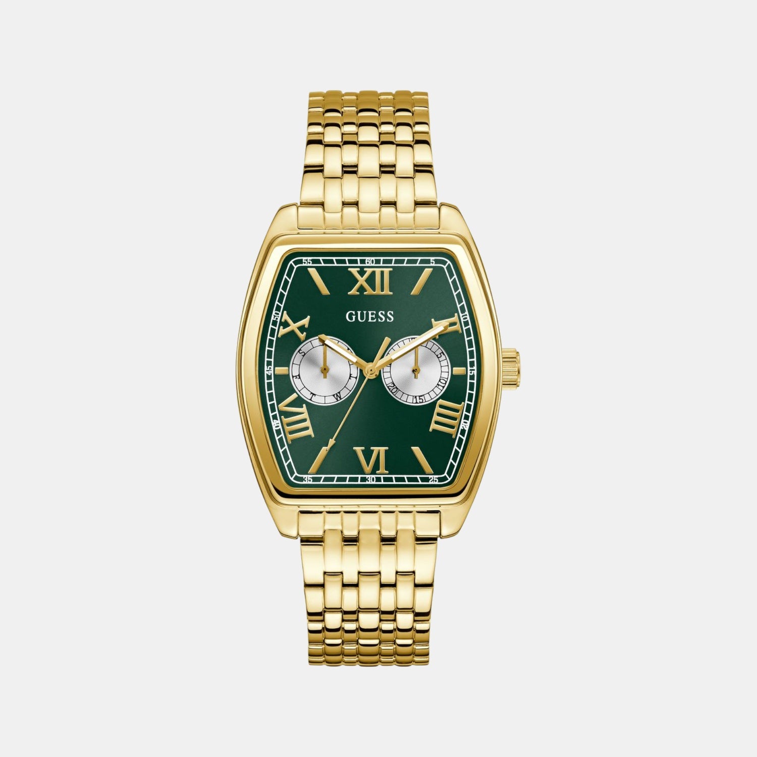 Dress Men Quartz Green Dial Multi-Function Recycled Steel Watch GW0975G2