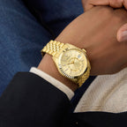 Jaden Men Quartz Champagne Dial Analog Stainless Steel Watch GW0977G2