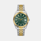 Men Quartz Green Dial Analog Stainless Steel Watch GW0977G4