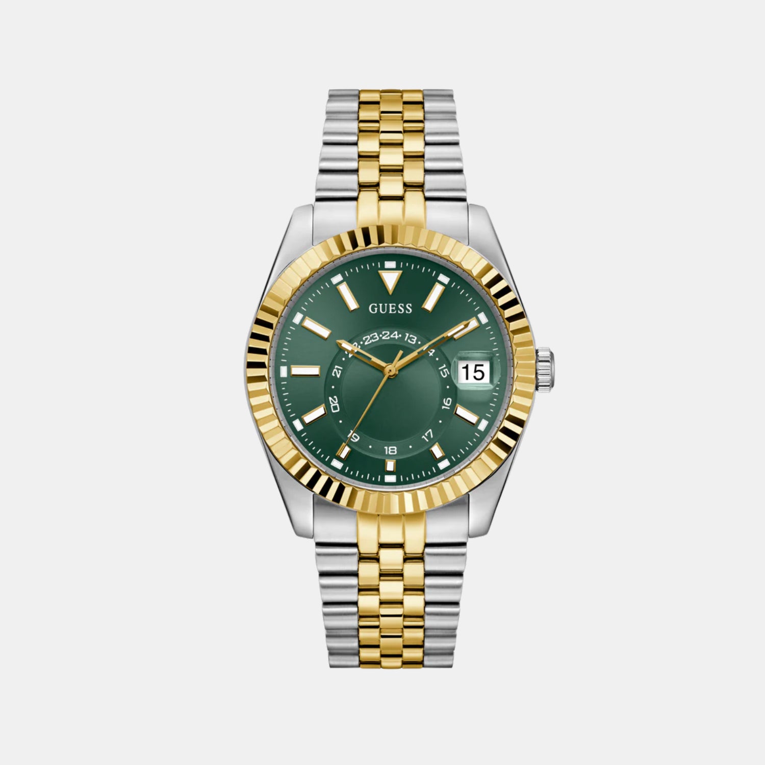 Men Quartz Green Dial Analog Stainless Steel Watch GW0977G4