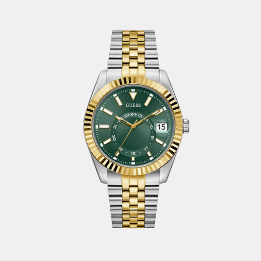 Men Quartz Green Dial Analog Stainless Steel Watch GW0977G4
