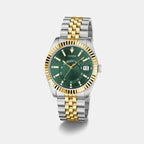 Men Quartz Green Dial Analog Stainless Steel Watch GW0977G4