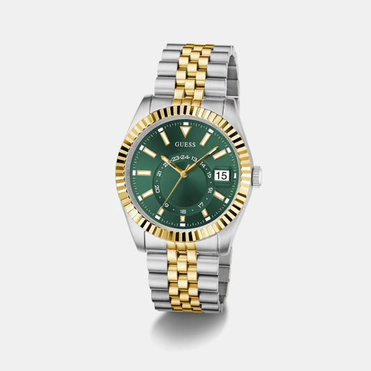 Men Quartz Green Dial Analog Stainless Steel Watch GW0977G4