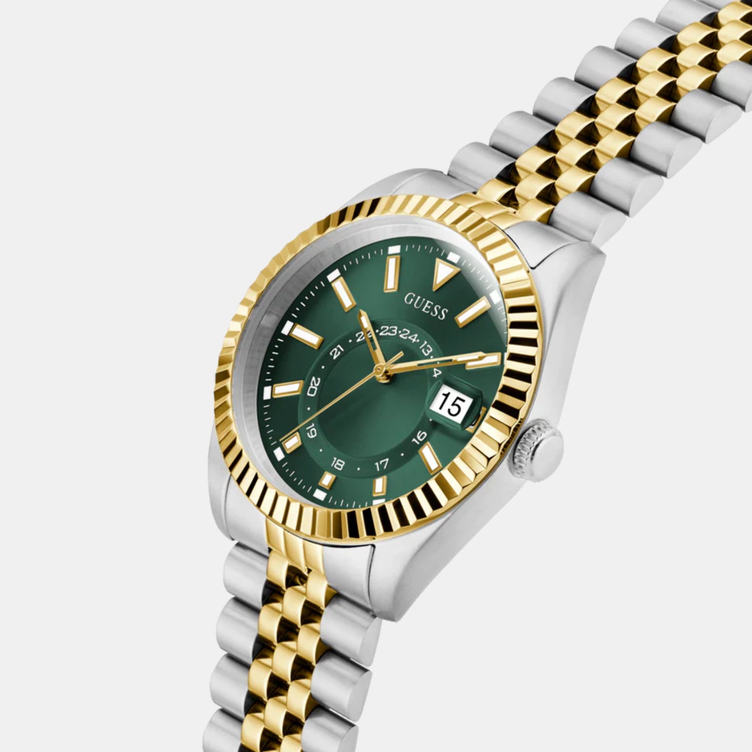 Men Quartz Green Dial Analog Stainless Steel Watch GW0977G4