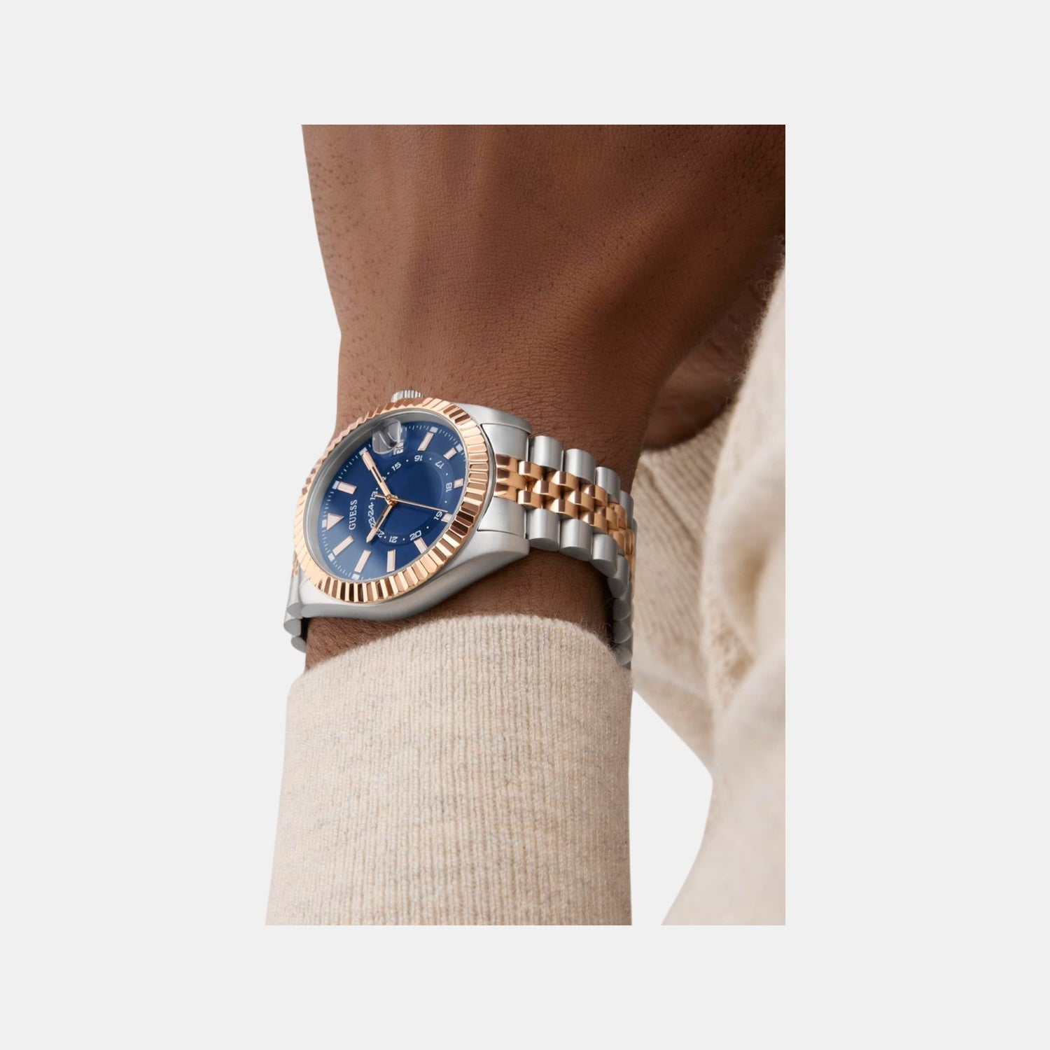 Dress Men Quartz Blue Dial Analog Recycled Steel Watch GW0977G5