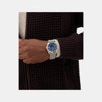 Dress Men Quartz Blue Dial Analog Recycled Steel Watch GW0977G5